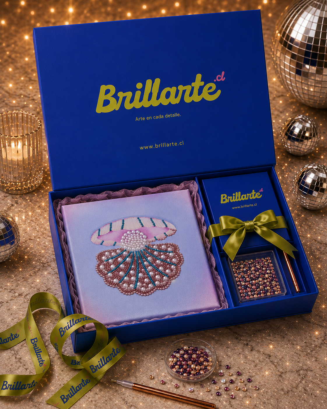 Glitter Marina, Kit de Arte con Perlas Canvas 20x20