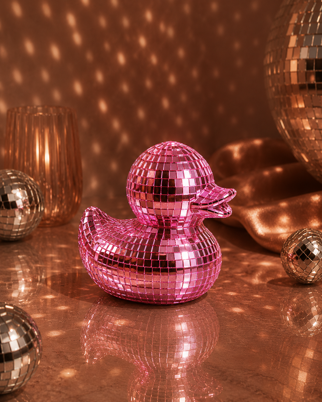 Patito Brillante Rosa | Kit de Mosaico Espejado