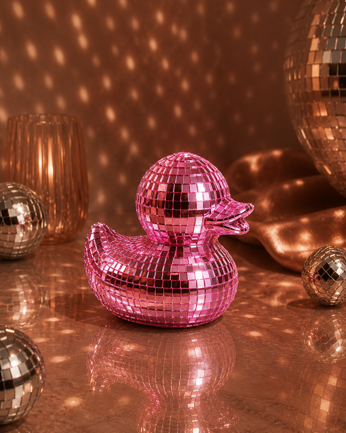 Patito Brillante Rosa | Kit de Mosaico Espejado